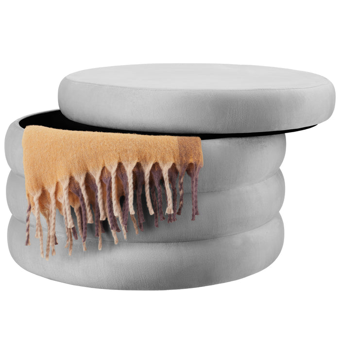 tectake® Hocker Altu XL, gestoffeerd, opbergruimte