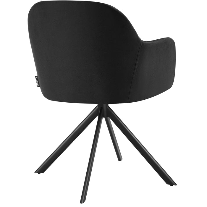 tectake® Lona fluwelen draaistoel met dikke vulling - Set van 2