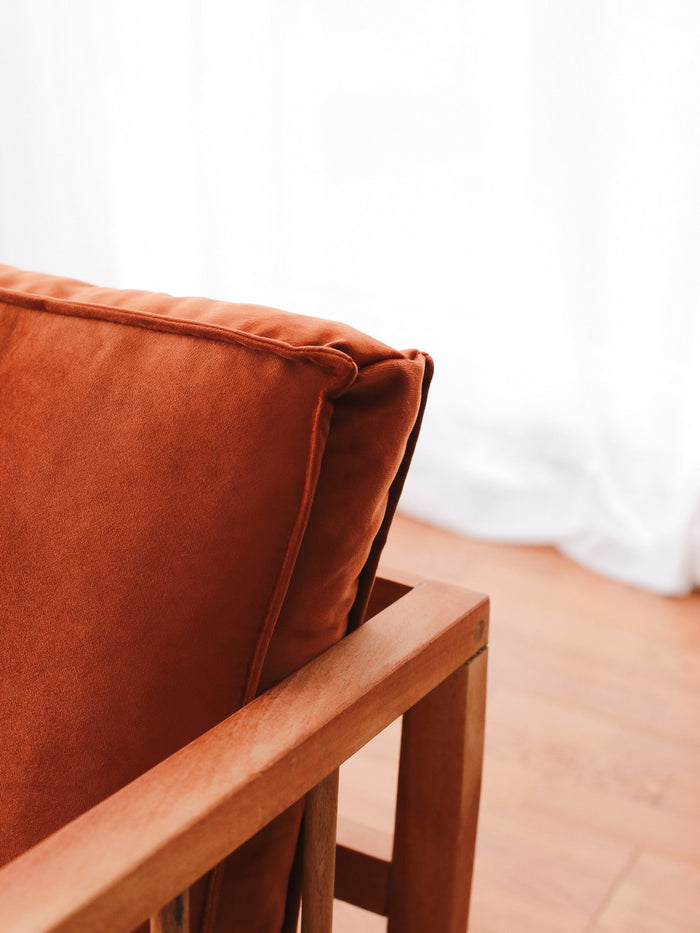 Giga Meubel - Schommelstoel Rood Stof|Hout - 65x71x80cm - Sallanan