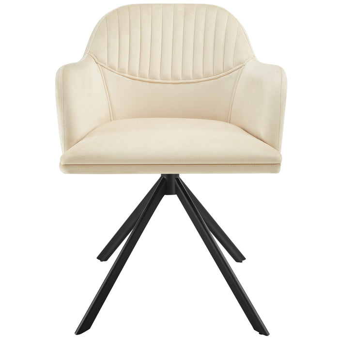 tectake® Lona fluwelen draaistoel met dikke vulling - Set van 4