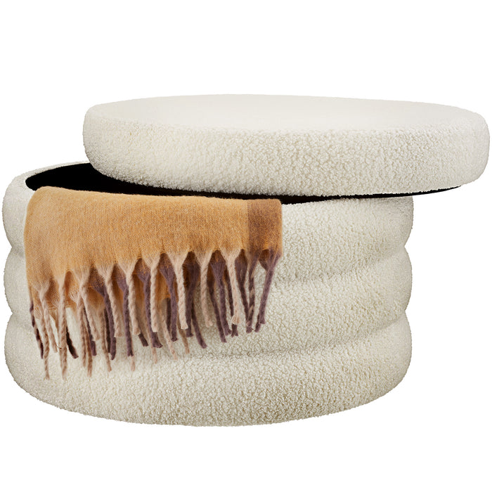 tectake® Hocker Altu XL, gestoffeerd, opbergruimte