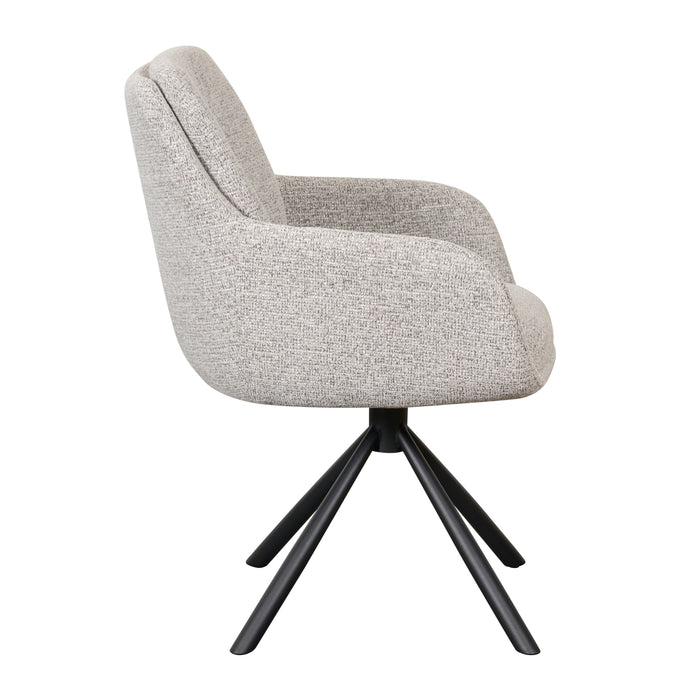 Eetkamerstoel Genk - Grijs - Textiel - 59x88x63cm (BxHxD)