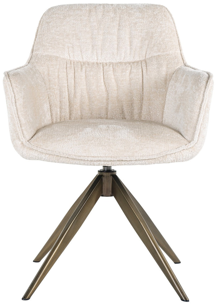 Richmond Interiors Aline Draaistoel Wit Chenille