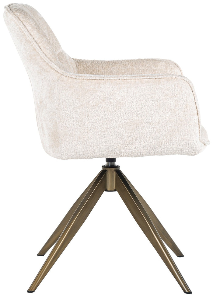 Richmond Interiors Aline Draaistoel Wit Chenille