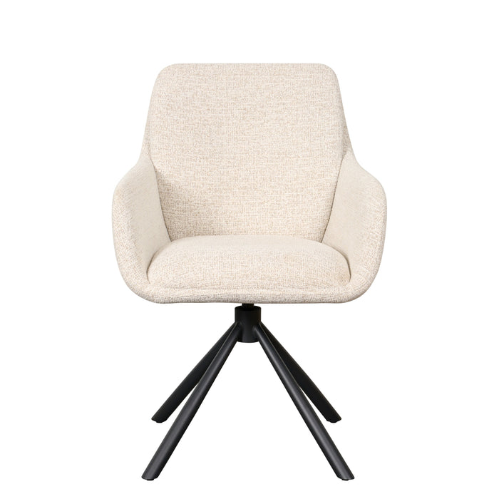 Eetkamerstoel Genk - Wit|Beige|Creme - Textiel