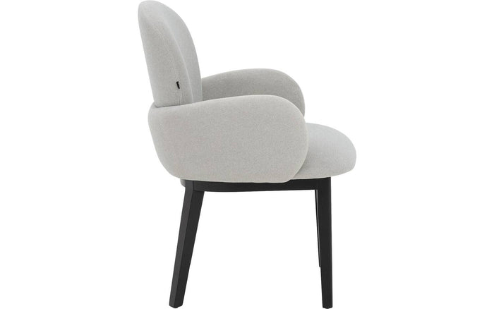 Goossens Eetkamerstoel Lahja - Fluweel met armleuning