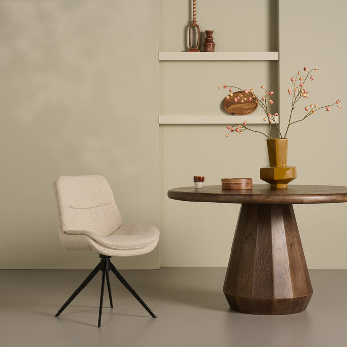 Eetkamerstoel Notion - Beige|Creme - Textiel | Metaal