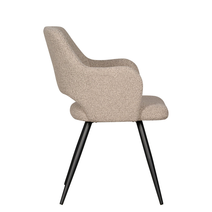 Eetkamerstoel Ziggy - Beige|Bruin - Textiel