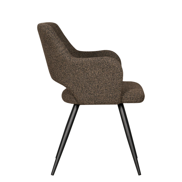 Eetkamerstoel Ziggy - Bruin - Textiel - 61x86x63cm (BxHxD)