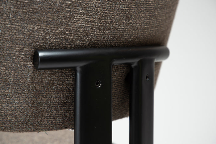 Dan-Form Duct Bruin Bouclé Eetkamerstoel set van 2