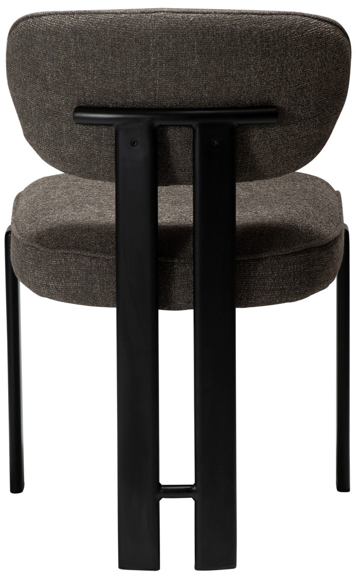 Dan-Form Duct Bruin Bouclé Eetkamerstoel set van 2