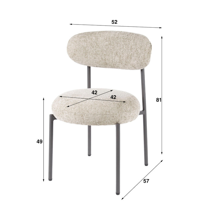 Fraaai Pugh eetkamerstoel tissee cargo - zand