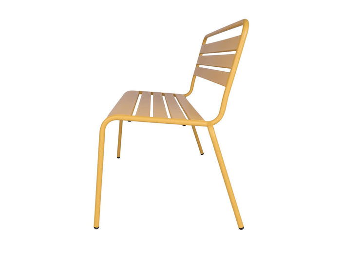 Metalen tuinbank Max 120 cm okergeel