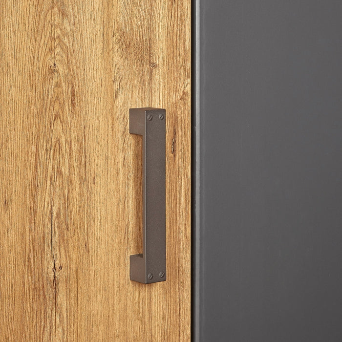 Kledingkast Stratum Antraciet|Grijs|Hout - Eiken|Hout - Naturel