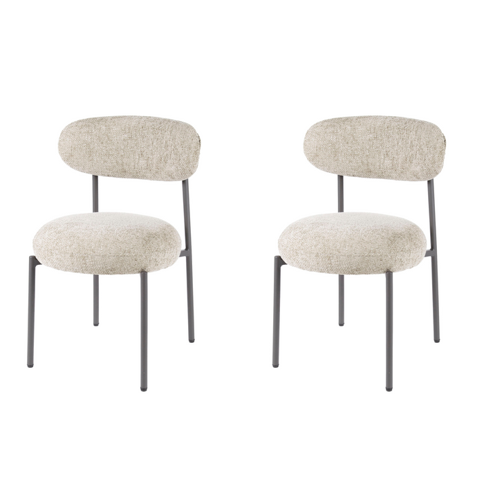 Hoyz Collection - Eetkamerstoel Round - Zandkleur - Set van 2