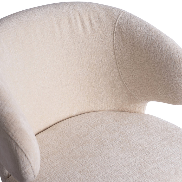 PTMD Fiori White 9852 Dining Chair Black Wood Legs