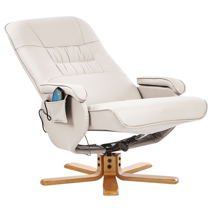 Beliani-RELAXPRO-Relaxfauteuil met voetenbank-Lichtbeige-Kunstleer