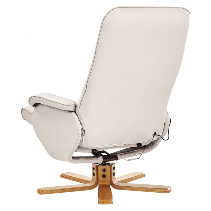 Beliani-RELAXPRO-Relaxfauteuil met voetenbank-Lichtbeige-Kunstleer