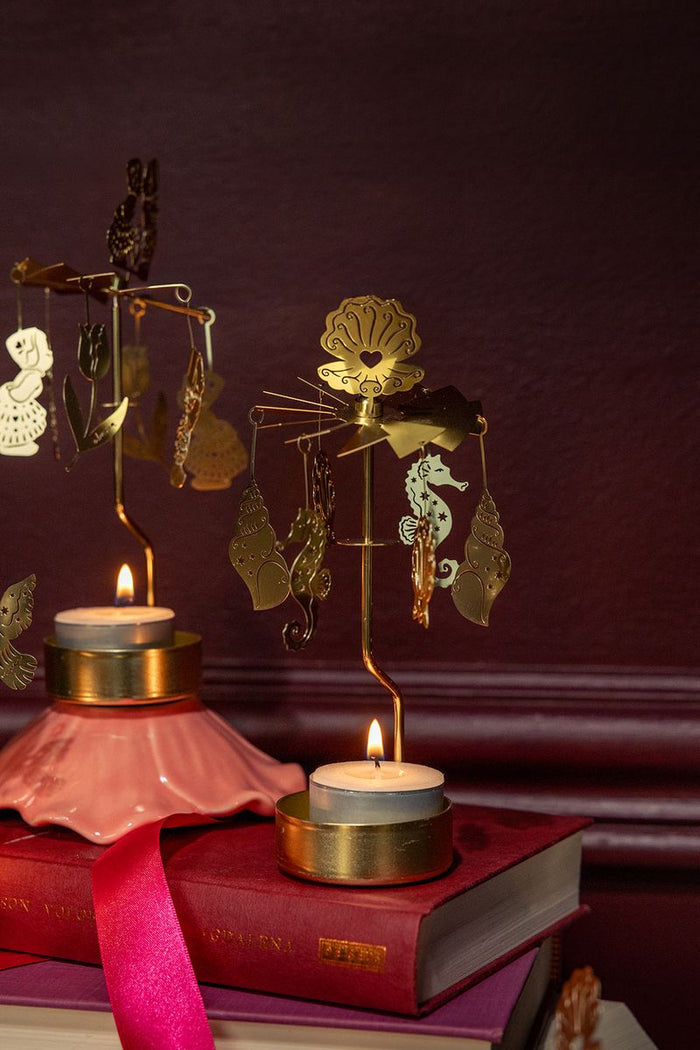 Sissy-Boy Gouden waxinelichthouder met schelpjes