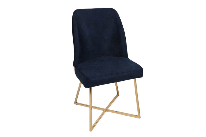 Giga Meubel - Eetkamerstoel Donkerblauw Velvet - Madrid