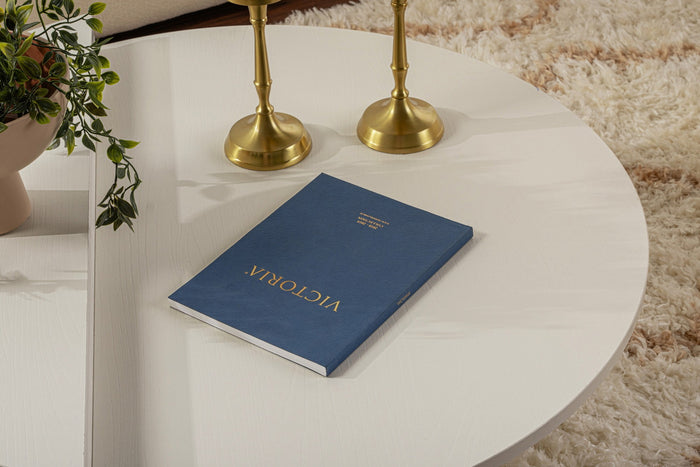 Giga Meubel - Salontafel Rond Wit - 90x90x35cm - Orion