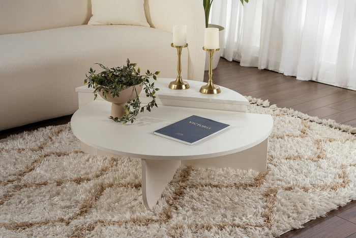 Giga Meubel - Salontafel Rond Wit - 90x90x35cm - Orion