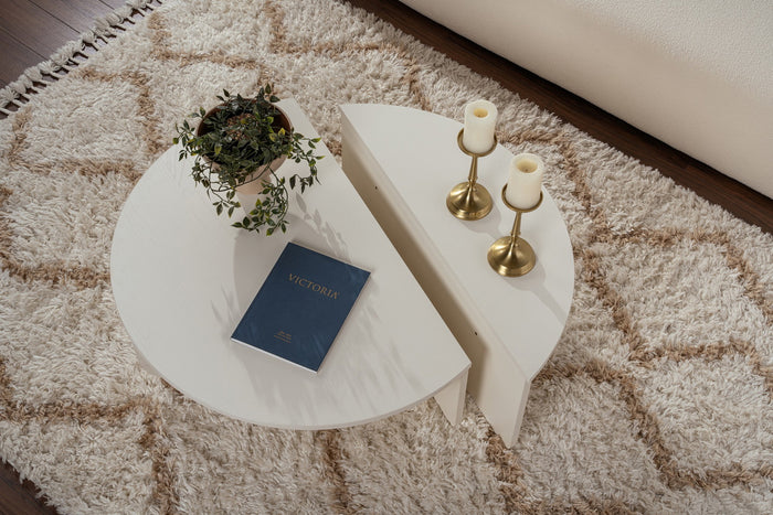 Giga Meubel - Salontafel Rond Wit - 90x90x35cm - Orion