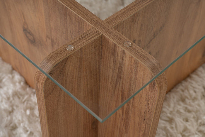 Giga Meubel - Salontafel Rechthoek Glas|Bruin - 105x65x30cm - Flavio