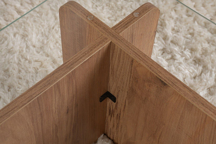 Giga Meubel - Salontafel Rechthoek Glas|Bruin - 105x65x30cm - Flavio