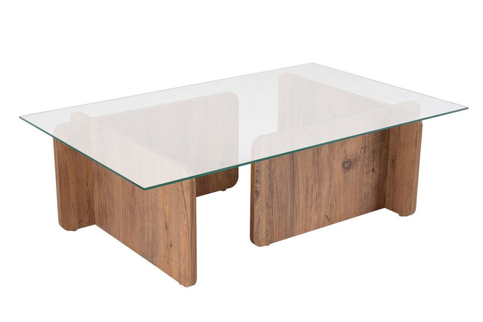Giga Meubel - Salontafel Rechthoek Glas|Bruin - 105x65x30cm - Flavio
