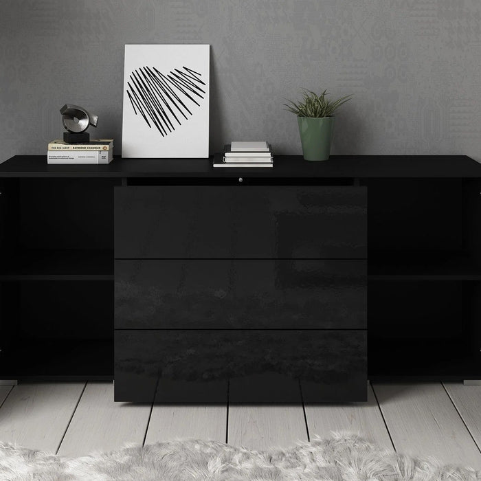 Meubella - Dressoir Pure - Zwart - 150 cm