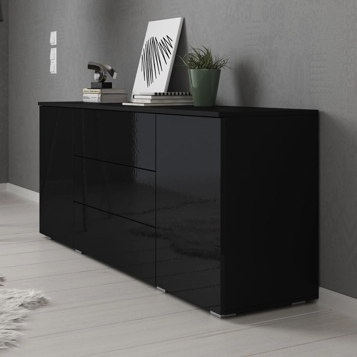 Meubella - Dressoir Pure - Zwart - 150 cm