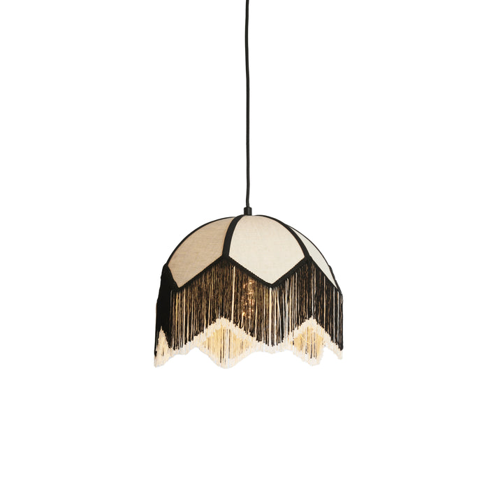 Light & Living Light&living Hanglamp Ø35x28 cm SULINA linnen wit+zwart