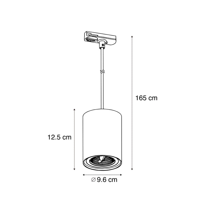 QAZQA Moderne hanglamp zwart voor railsysteem 1-fase GU10 70mm -
