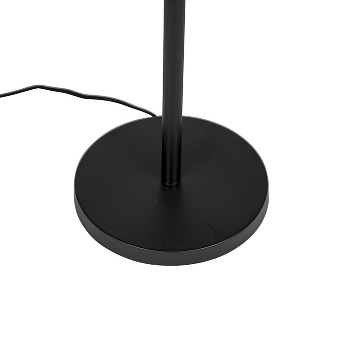 QAZQA Vloerlamp zwart met kap lichtgrijs 50 cm - Simplo