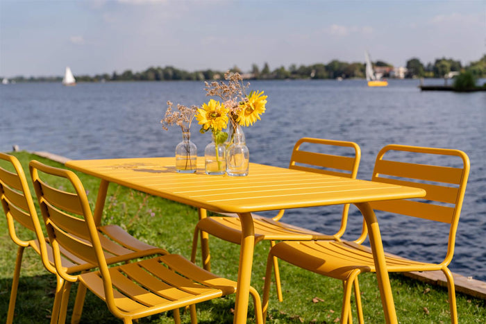 Metalen tuinstoel Max XXL okergeel