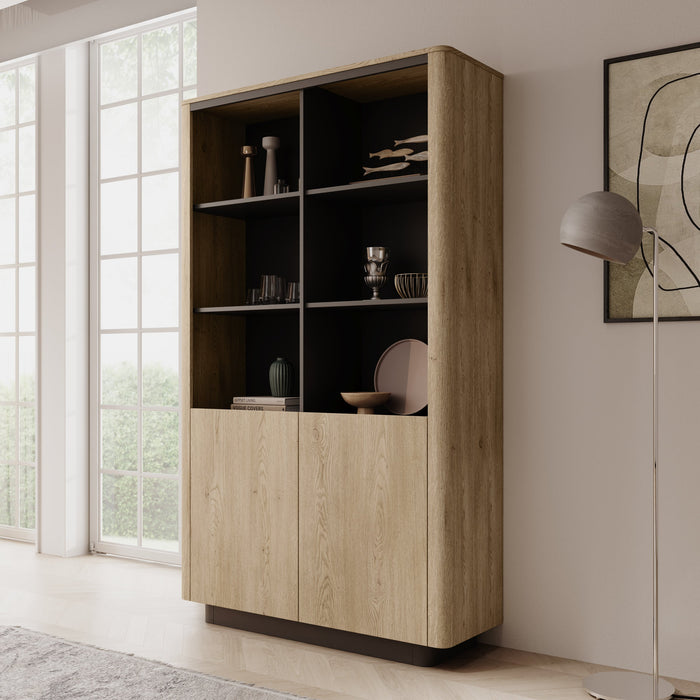 Meubella - Taywan - Boekenkast - Eiken - 113x38x190 cm