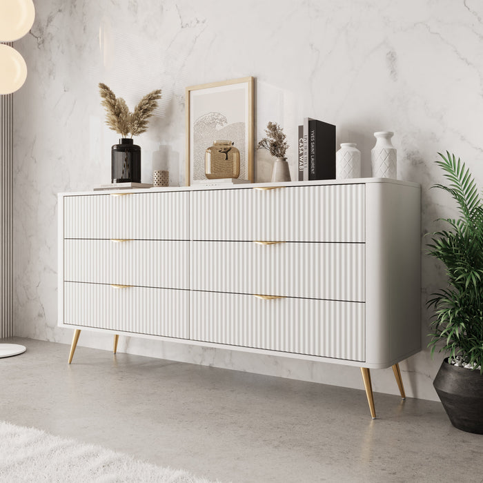 Meubella - Lima - Ladekast - Wit - 163 cm