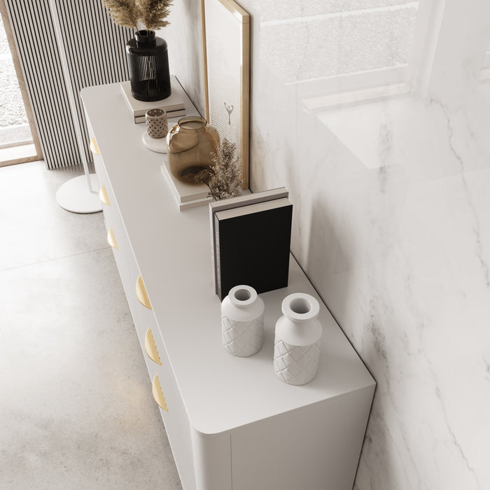 Meubella - Lima - Ladekast - Wit - 163 cm