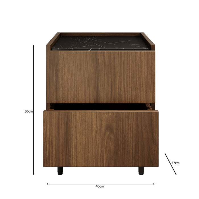 Meubella - Tahiti - Nachtkastje - Donker eiken