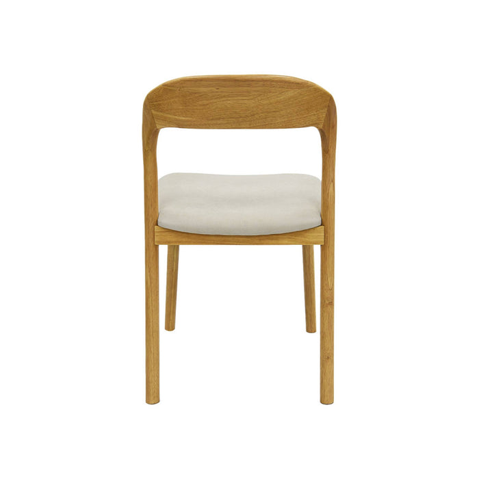 sweeek - Vintage stoelen van rubberhout en stof (set van 2)