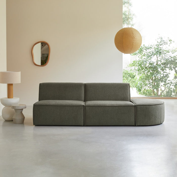 Tikamoon - Dario modulaire 2-zitsbank van groene stof