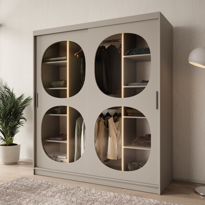 Meubella - Kledingkast Bravanti - Beige - 180 cm