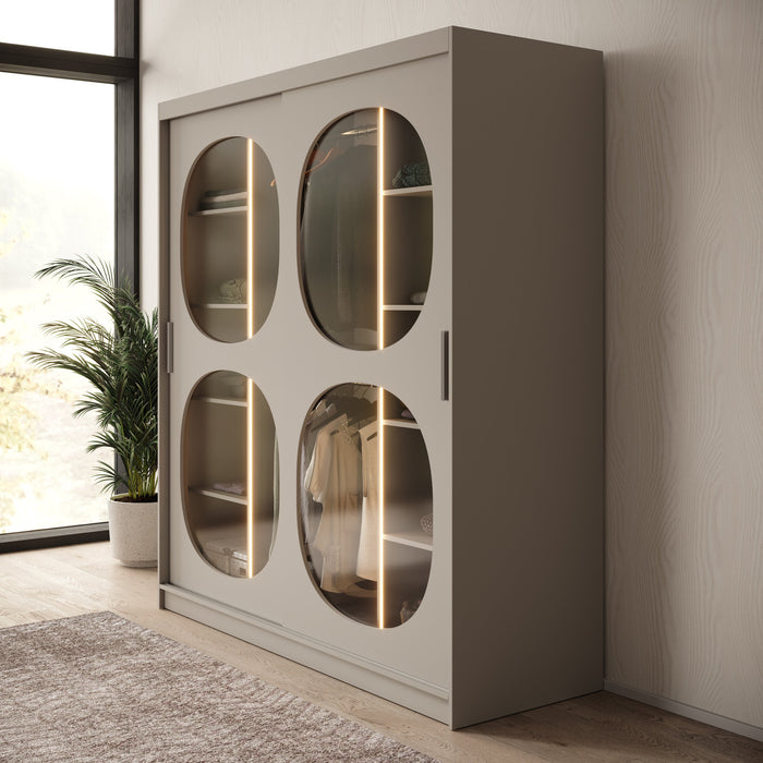 Meubella - Kledingkast Bravanti - Beige - 180 cm