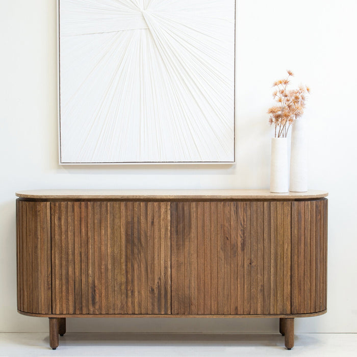 Giga Meubel - Dressoir Bruin Mangohout Travertin - 175x40x85cm - Myra