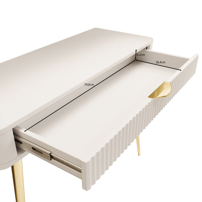 Meubella - Lima - Kaptafel - Wit - 100x38 cm