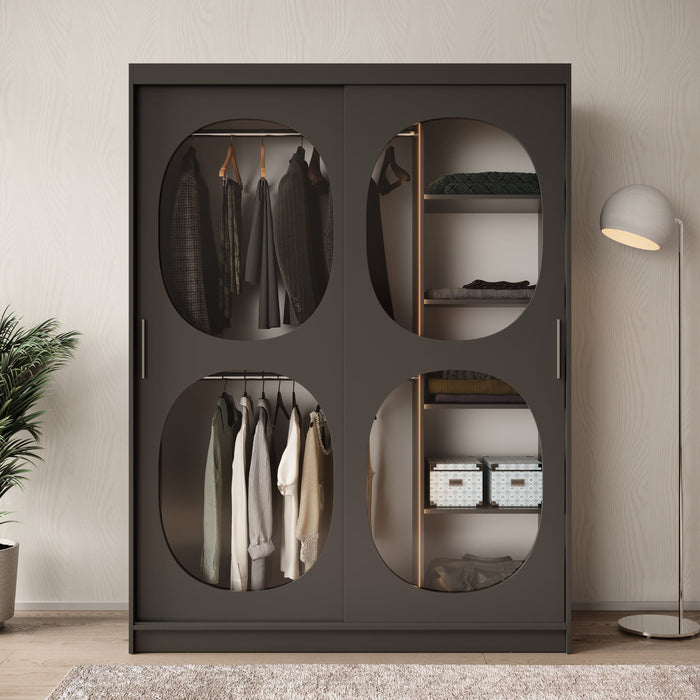 Meubella - Kledingkast Bravanti - Zwart - 150 cm