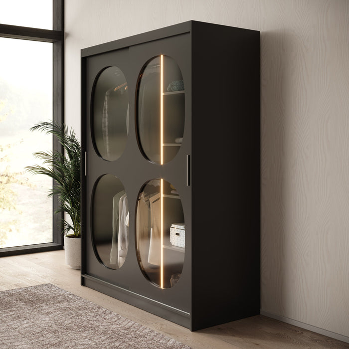 Meubella - Kledingkast Bravanti - Zwart - 150 cm