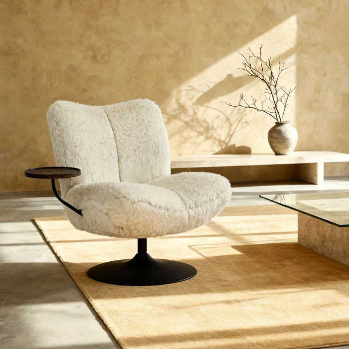 DÉJA Living - Draaifauteuil Beige|Zwart - Incl. Tafeltje - Morten