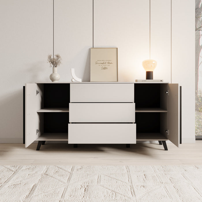 Meubella - Hydra - Dressoir - Beige - 150x40x78 cm